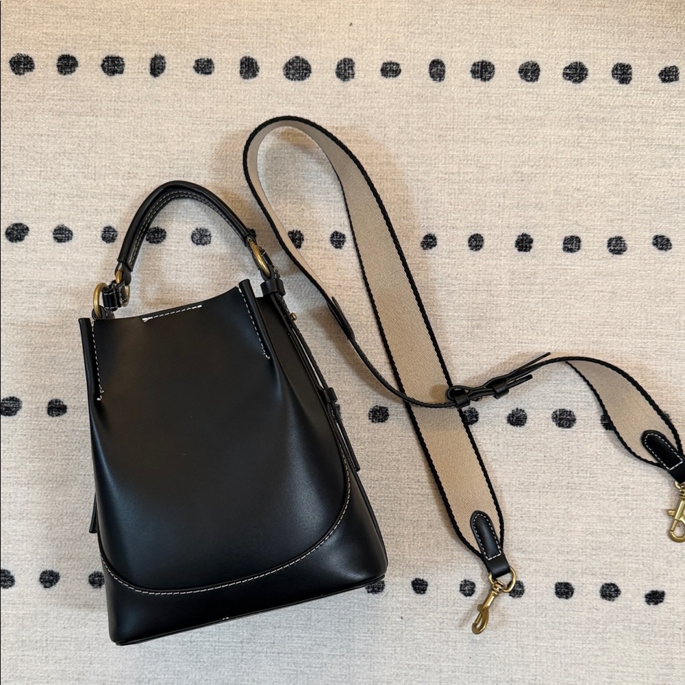 Zara Black Crossbody Bag with Gold Accents